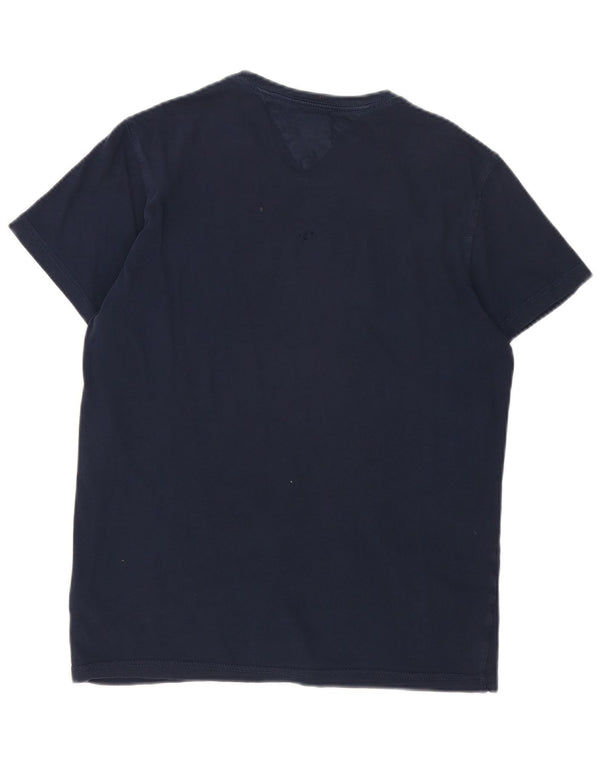 Tricou grafic Tommy Hilfiger pentru bărbați Top mediu din bumbac bleumarin