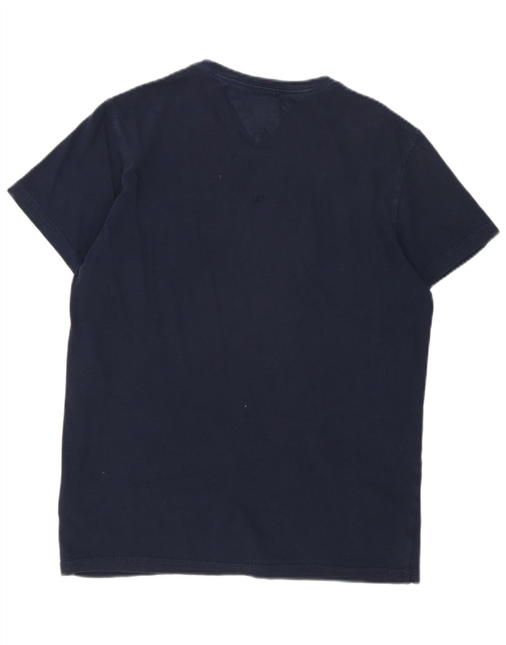 Tricou grafic Tommy Hilfiger pentru bărbați Top mediu din bumbac bleumarin