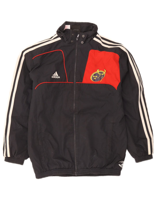Jachetă de trening Adidas Munster Rugby pentru băieți 11-12 ani, neagră