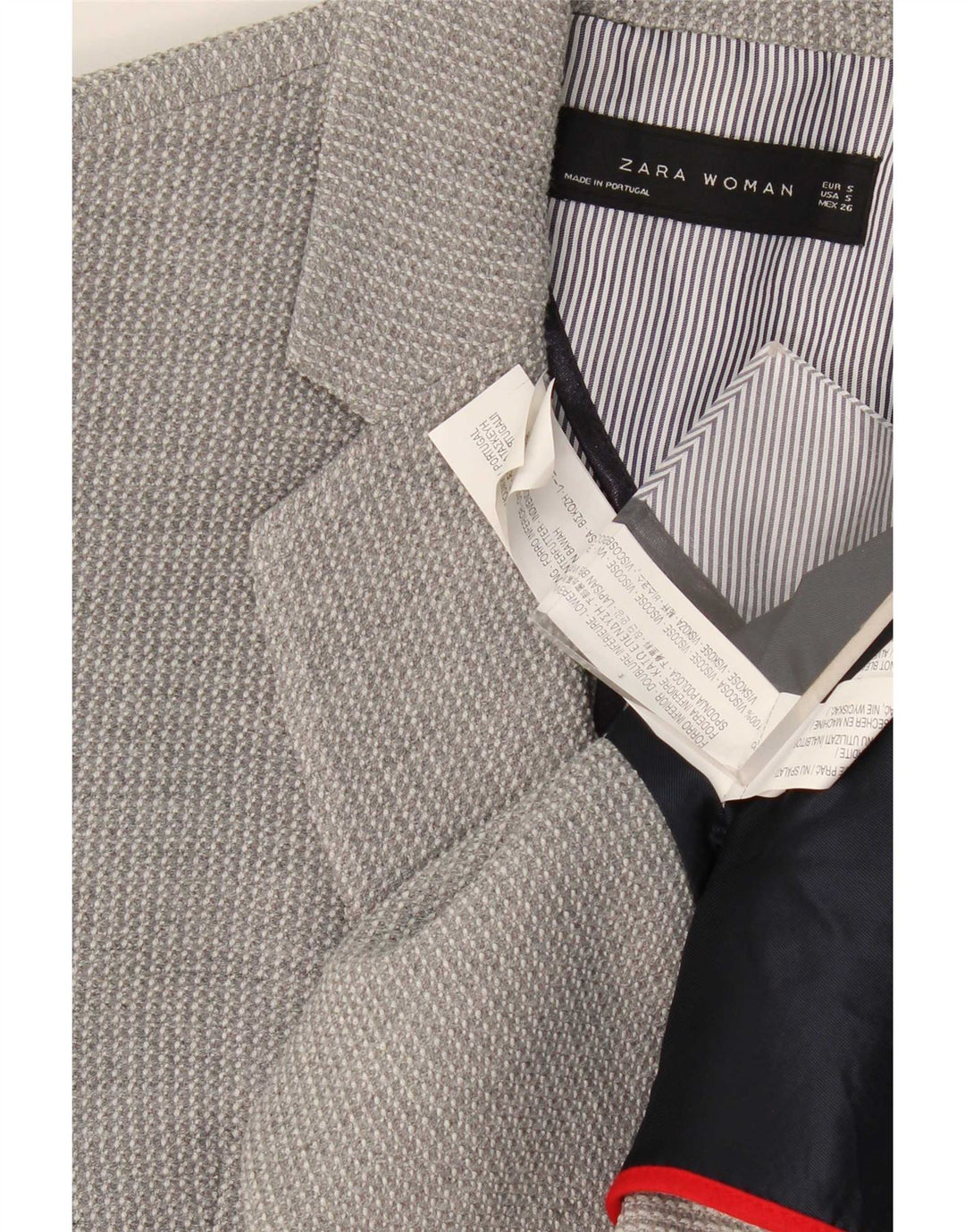 Blazer pentru femei Zara cu 2 nasturi, UK 10, mic, gri, viscoză
