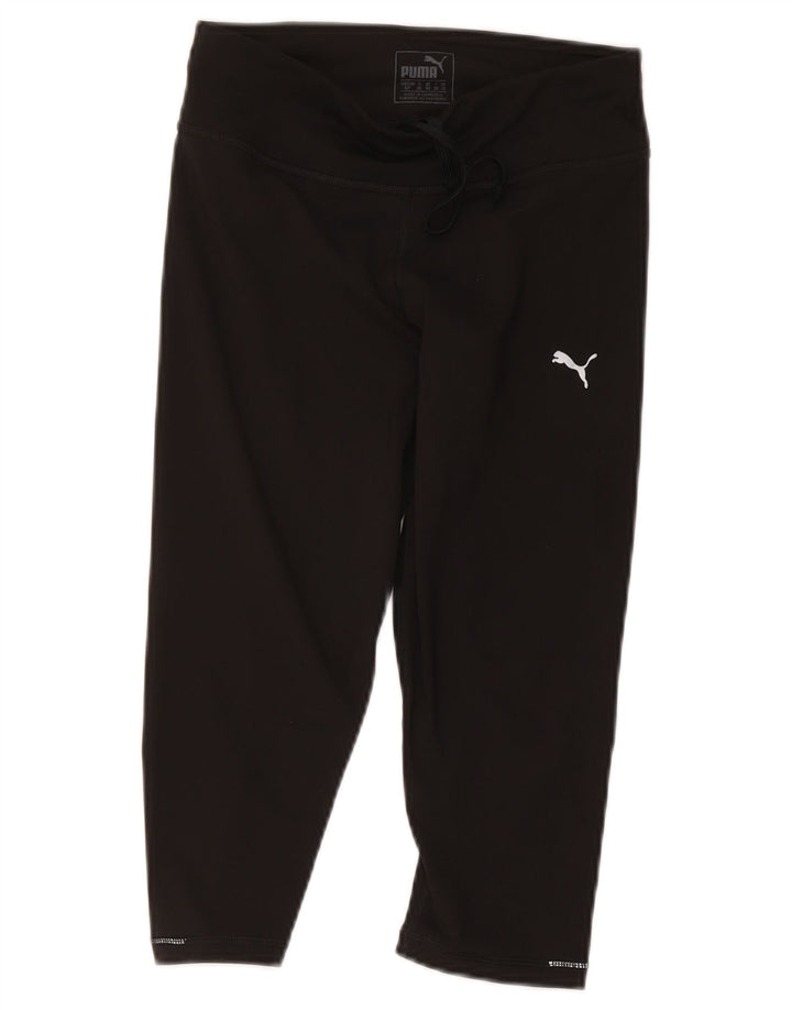 Pantaloni de trening Capri Puma pentru femei UK 10 Poliester negru mic