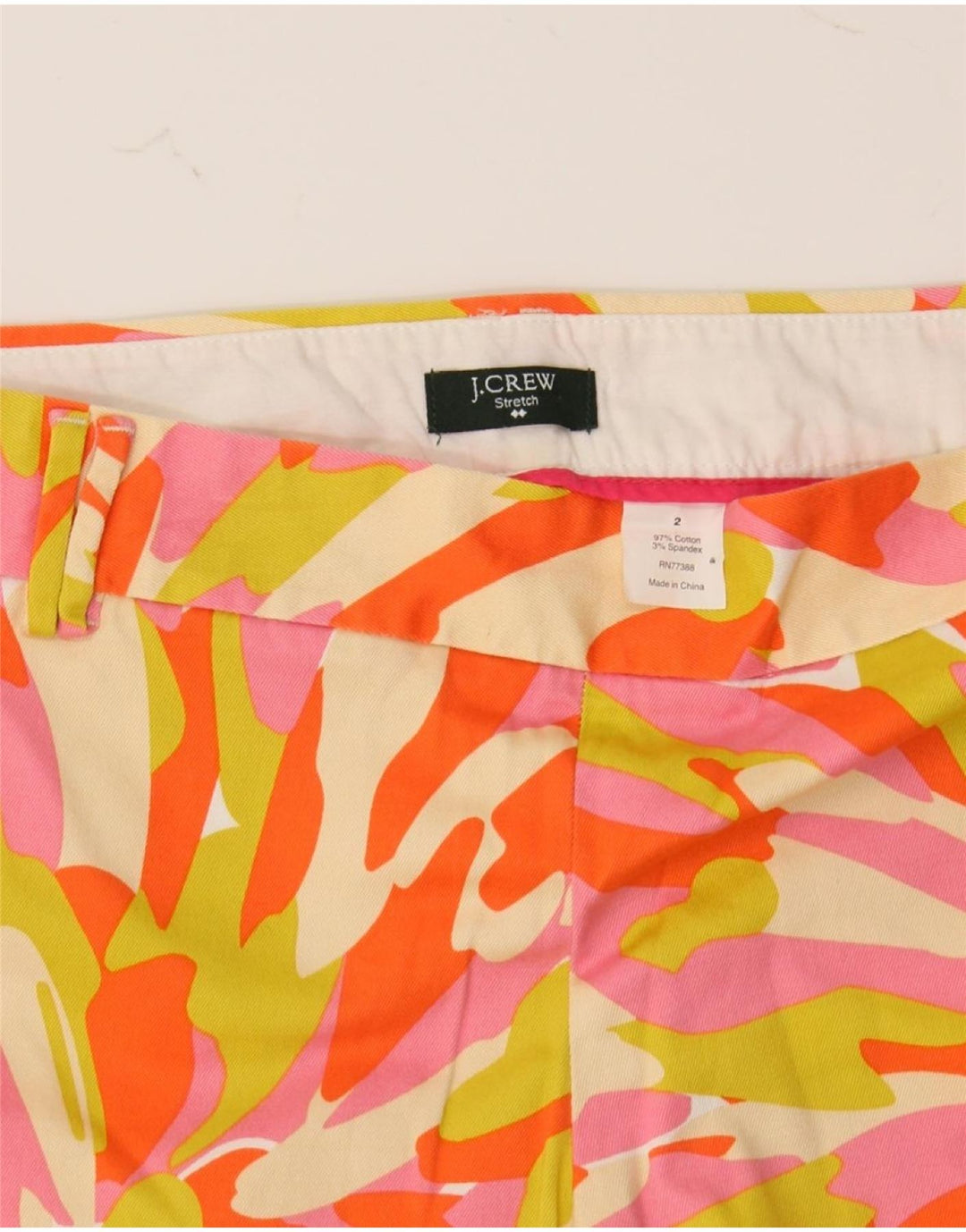 J. CREW Womens Abstract Pattern Casual Shorts US 2 XS W30  Multicoloured Vintage J. Crew and Second-Hand J. Crew from Messina Hembry 