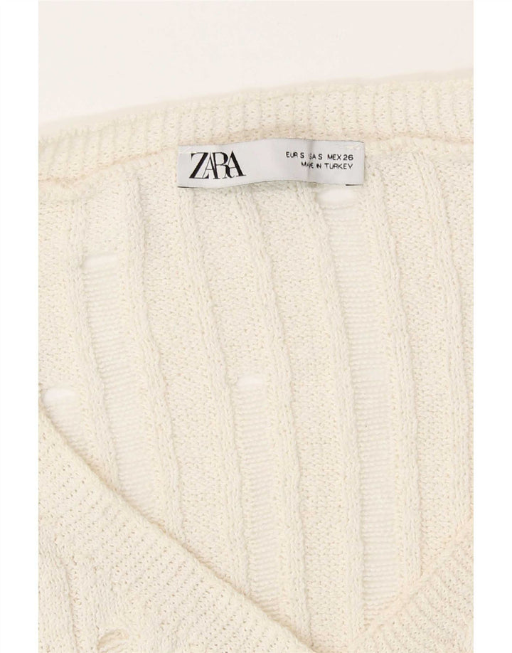 Pulover bolero supradimensionat pentru femei Zara UK 10 mic alb