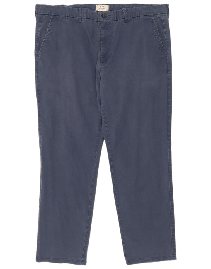 Pantaloni chino pentru bărbați Marks & Spencer, cu ajustare normală, L44 L31, bumbac albastru