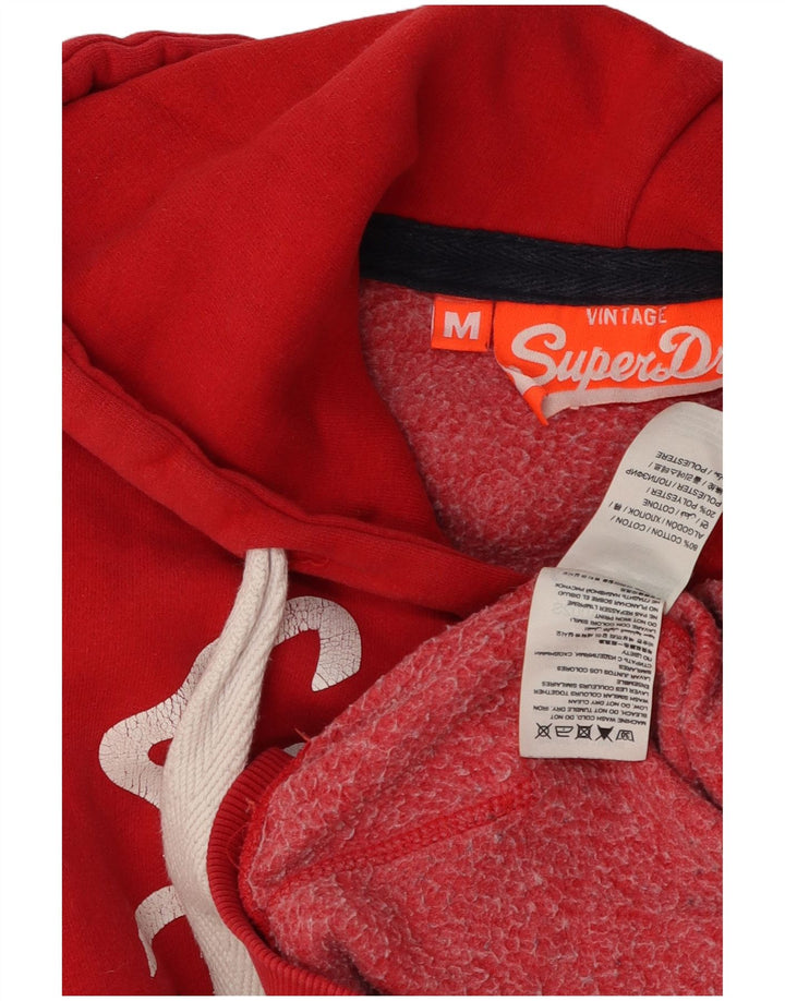 Pulover cu glugă grafic Superdry pentru bărbați, bumbac roșu mediu