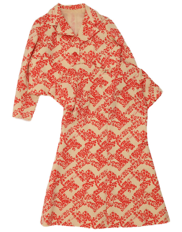 Set de 2 piese vintage pentru femei UK 14 mare, bej, floral