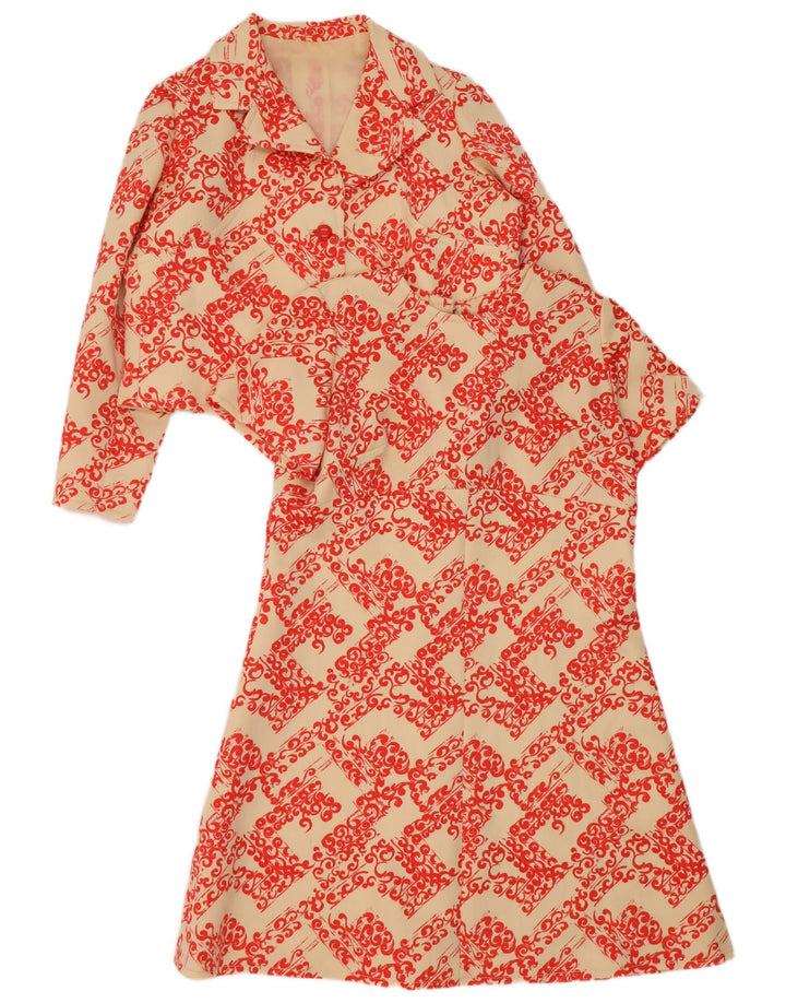 Set de 2 piese vintage pentru femei UK 14 mare, bej, floral