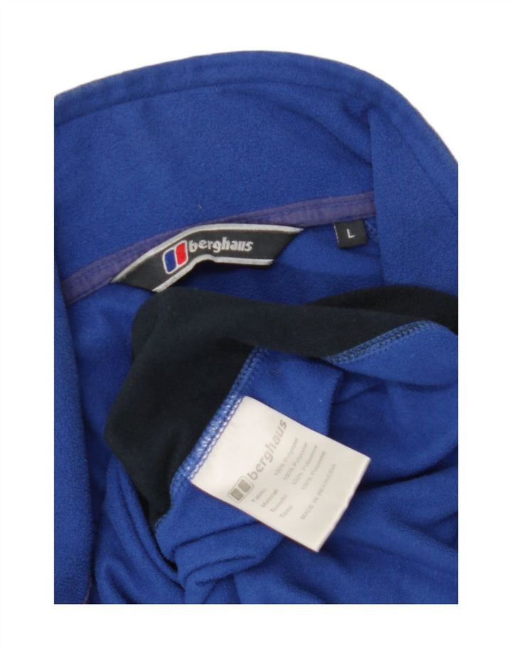 Jumper pentru bărbați Berghaus, cu fermoar și gât, din lână, mare, albastru, din poliester