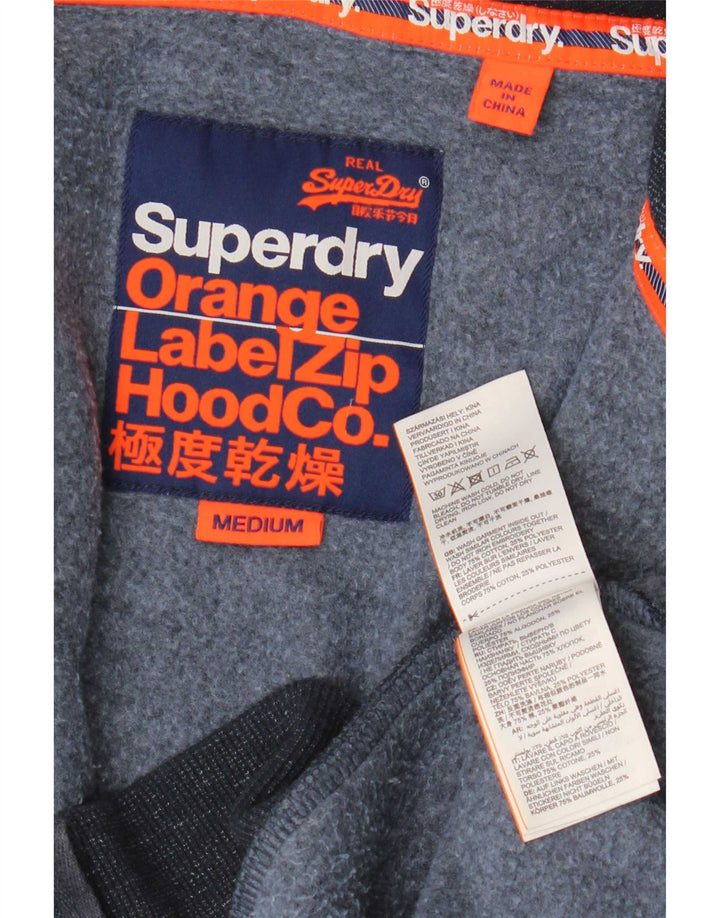 Pulover Superdry pentru bărbați, cu fermoar, bumbac cu pete, albastru marin mediu