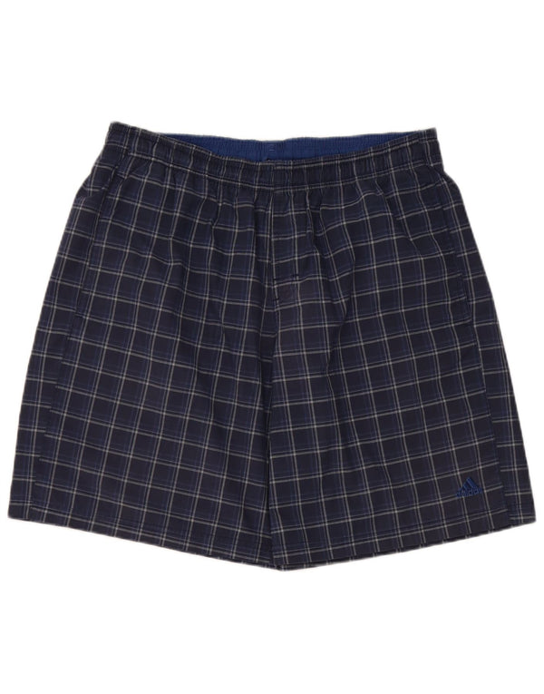 Pantaloni scurți de înot Adidas pentru bărbați, mari, albastru, poliester cu carouri