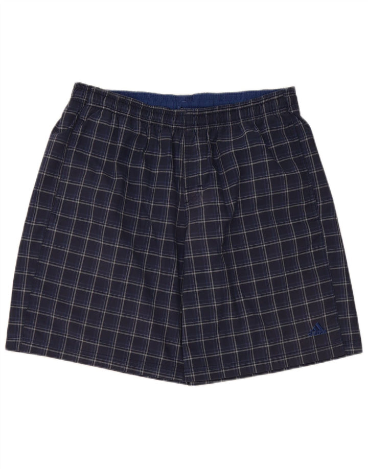 Pantaloni scurți de înot Adidas pentru bărbați, mari, albastru, poliester cu carouri
