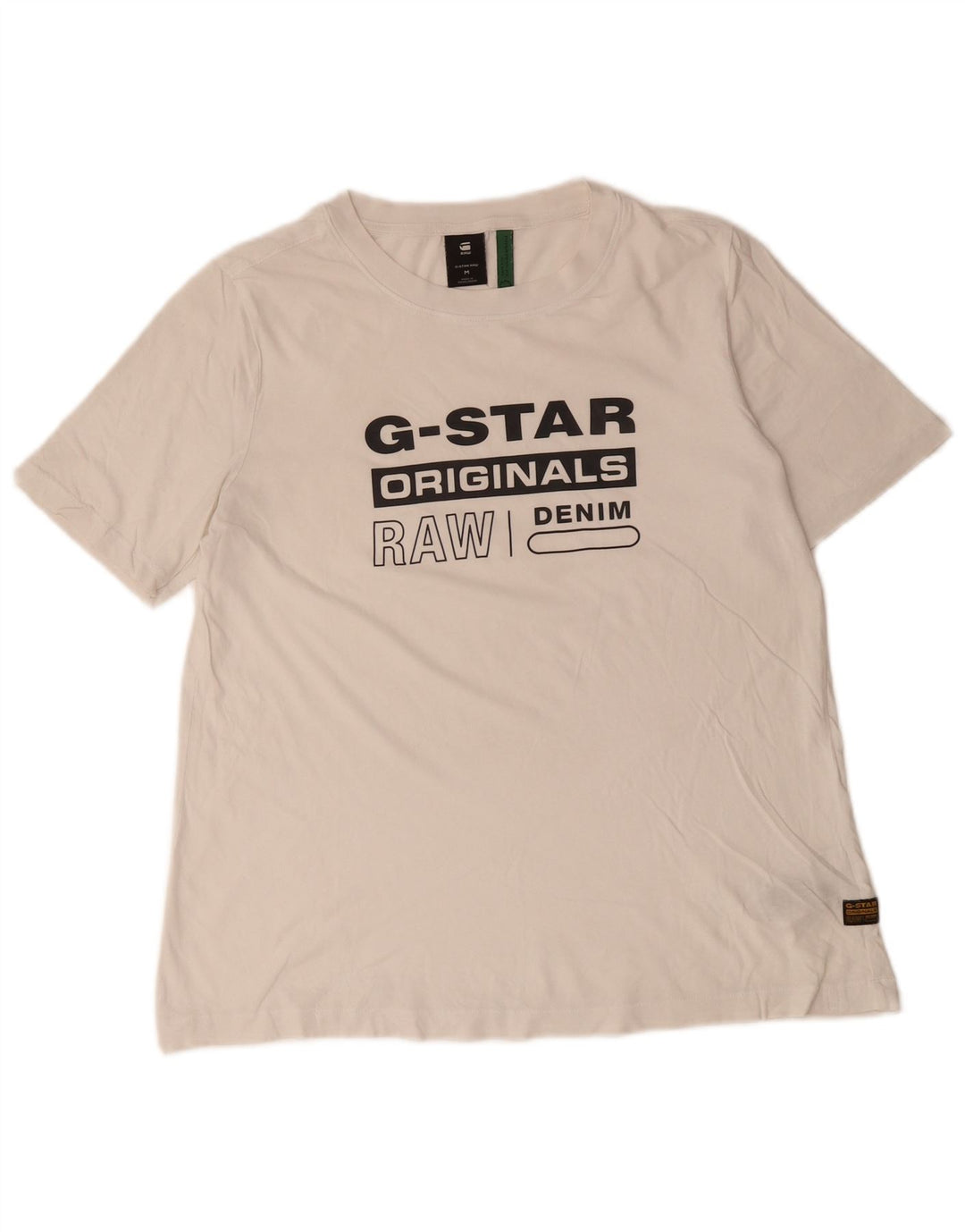 G-STAR Mens Graphic T-Shirt Top Medium White Cotton