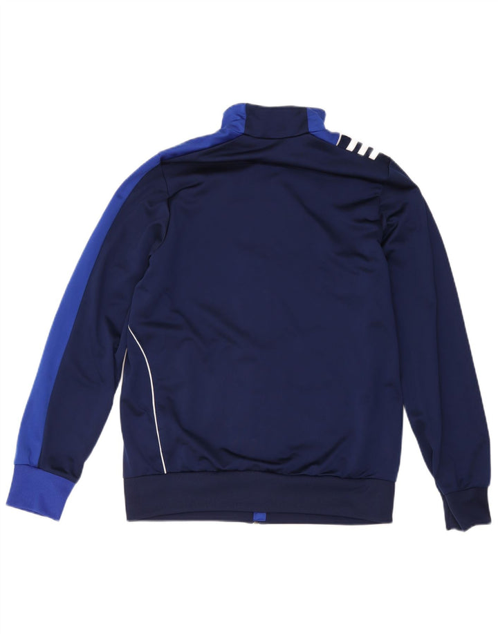 Jachetă de trening pentru băieți Adidas 15-16 ani, albastru bleumarin, color block