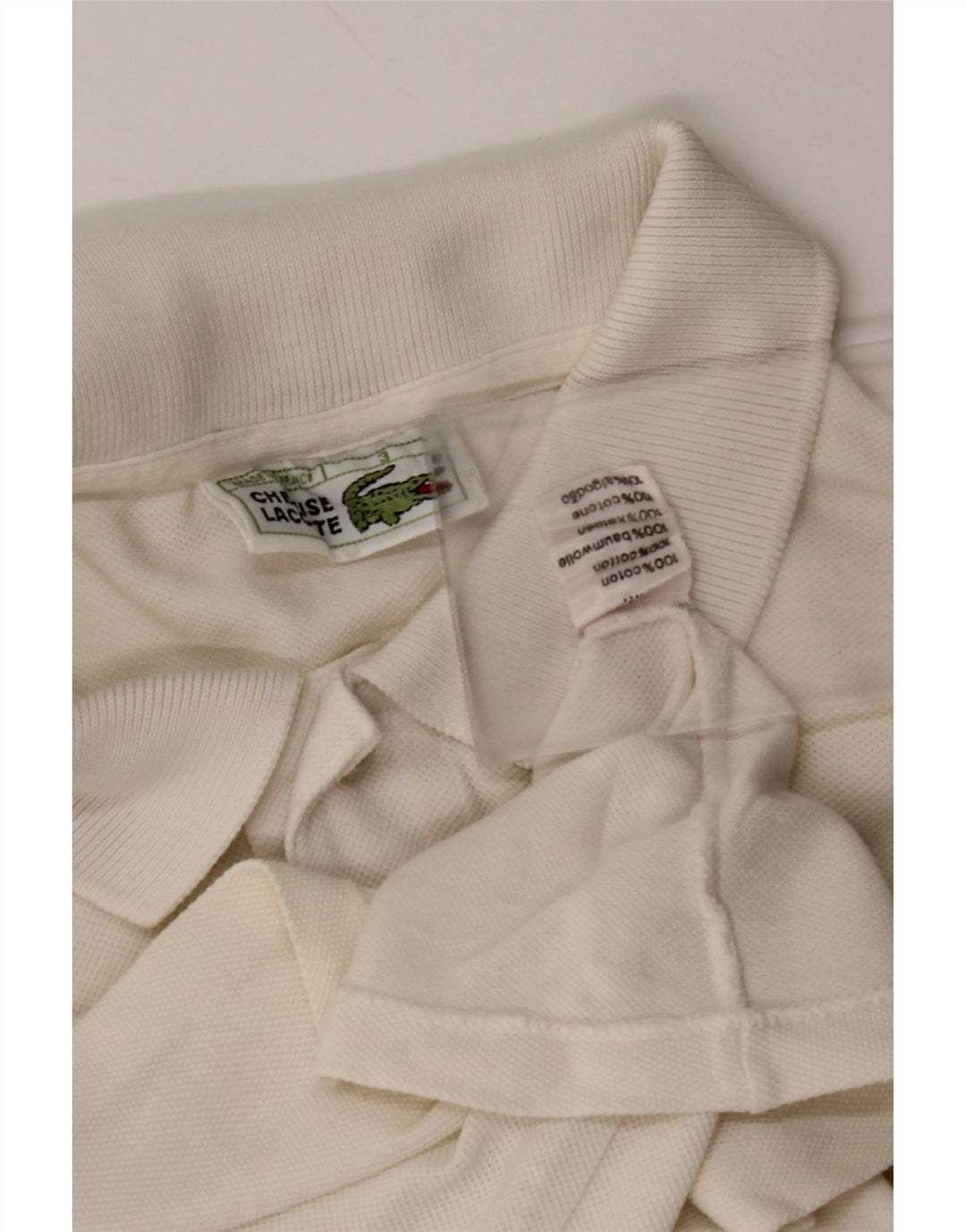Tricou polo pentru bărbați LACOSTE Mărimea 3 Bumbac alb mic