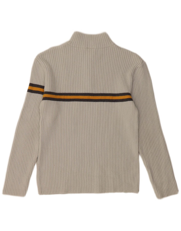 Pulover FILA pentru femei, cu fermoar, cu gât, UK 10, lână cu dungi mici, gri