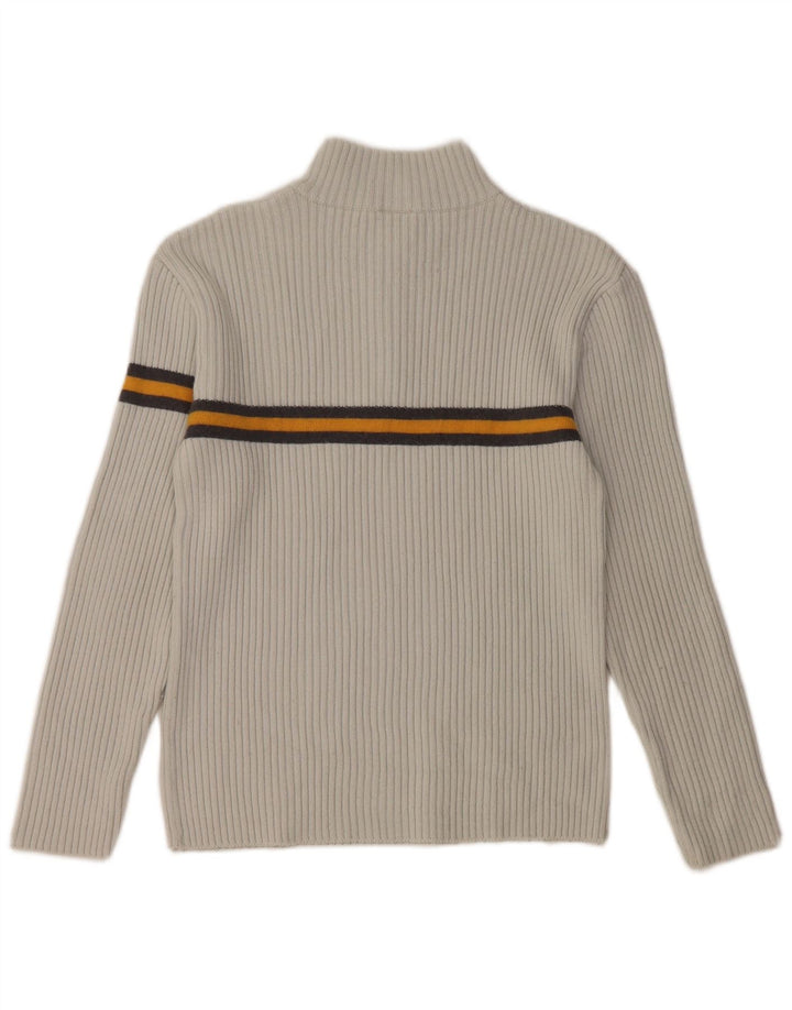 Pulover FILA pentru femei, cu fermoar, cu gât, UK 10, lână cu dungi mici, gri