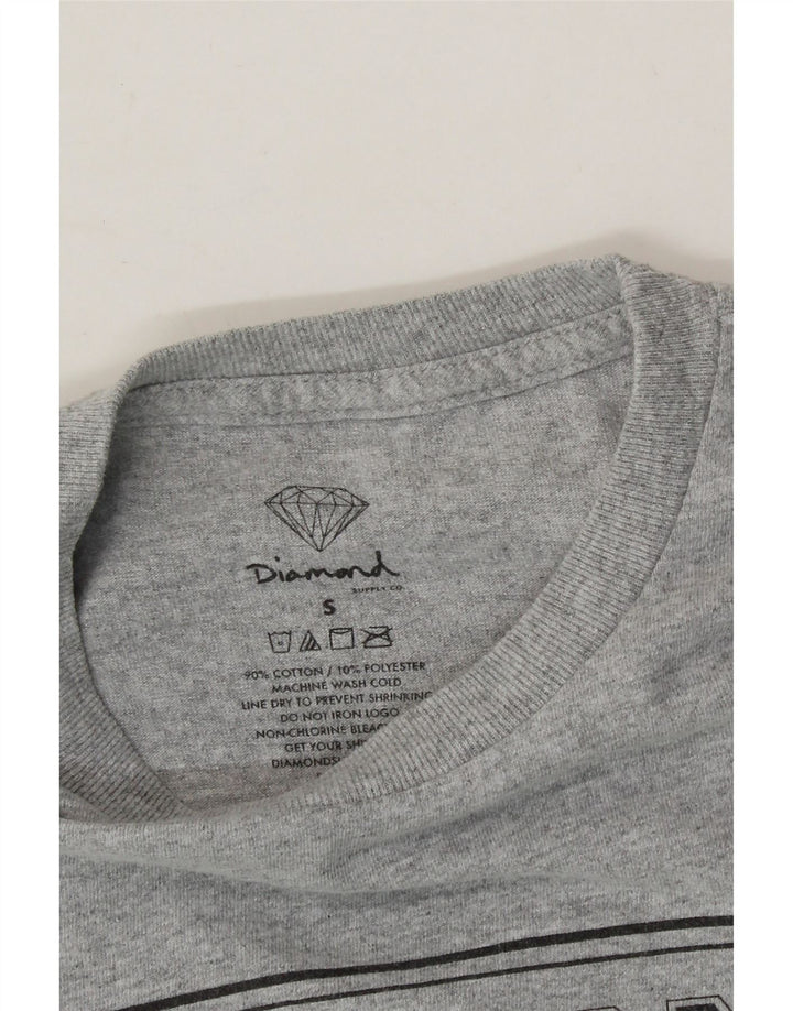 DIAMOND Mens Graphic T-Shirt Top Small Grey Cotton Vintage Diamond and Second-Hand Diamond from Messina Hembry 