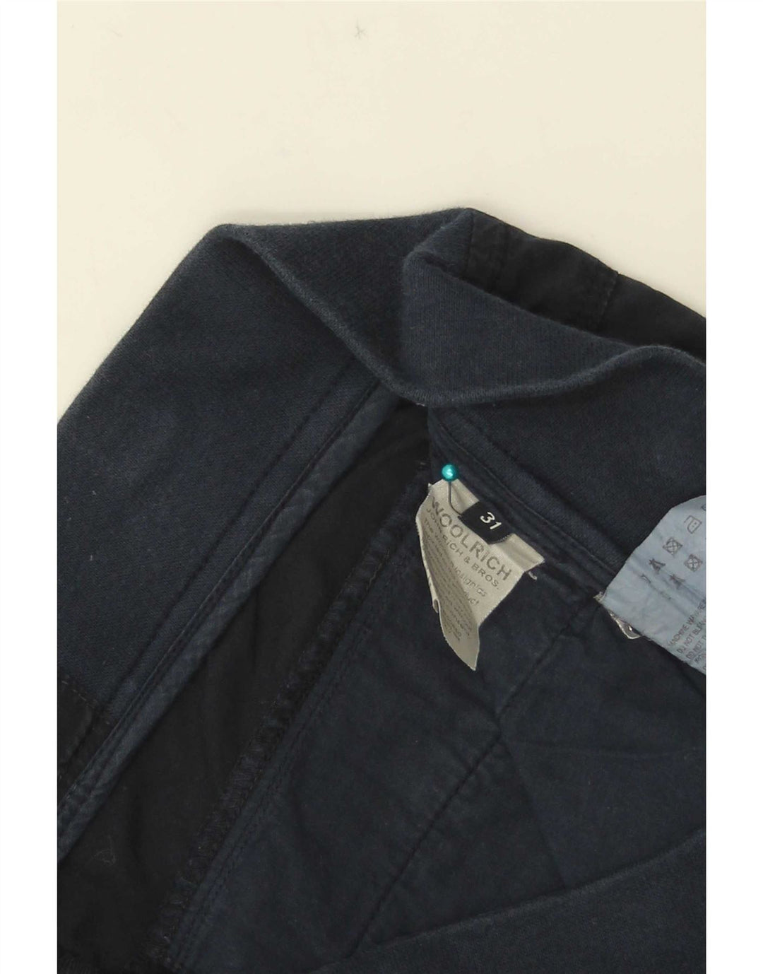 Pantaloni drepti pentru femei Woolrich W31 L31 bumbac bleumarin