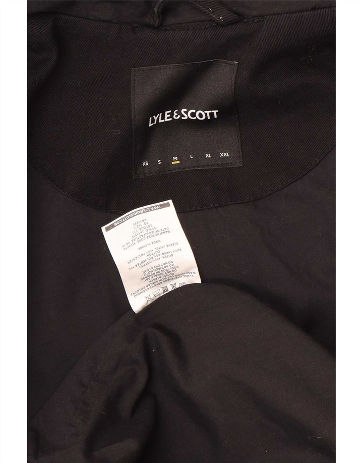 Jachetă bomber cu glugă Lyle & Scott pentru bărbați UK 38, bumbac mediu negru