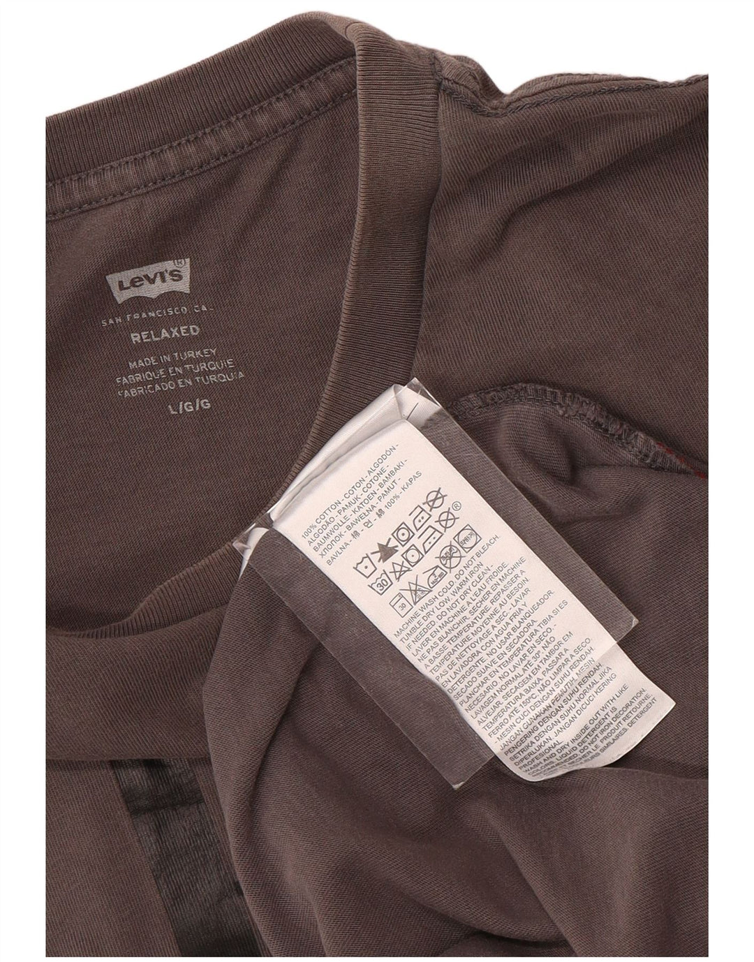 Tricou cu grafic relaxat Levi's pentru bărbați Top mare din bumbac gri