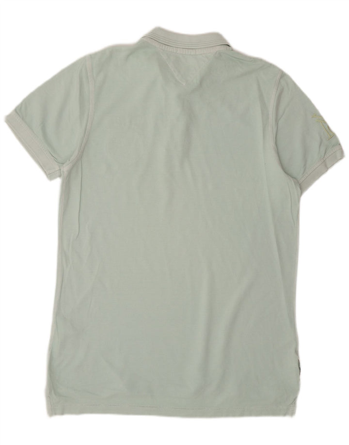 TOMMY HILFIGER Tricou polo cu grafică pentru bărbați, mare, albastru, bumbac