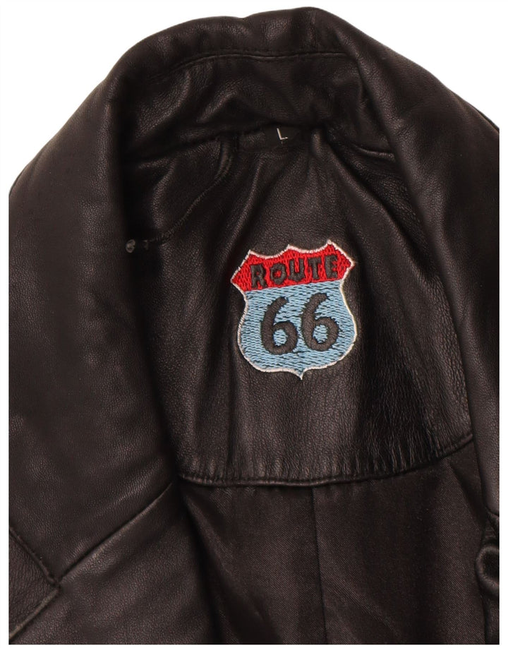 Jachetă de piele pentru bărbați Route 66 UK 40, mare, neagră