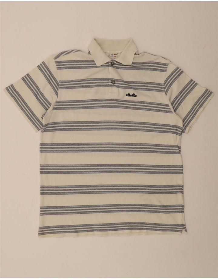 Tricou polo pentru bărbați Ellesse UK 38, bumbac cu dungi albe medii