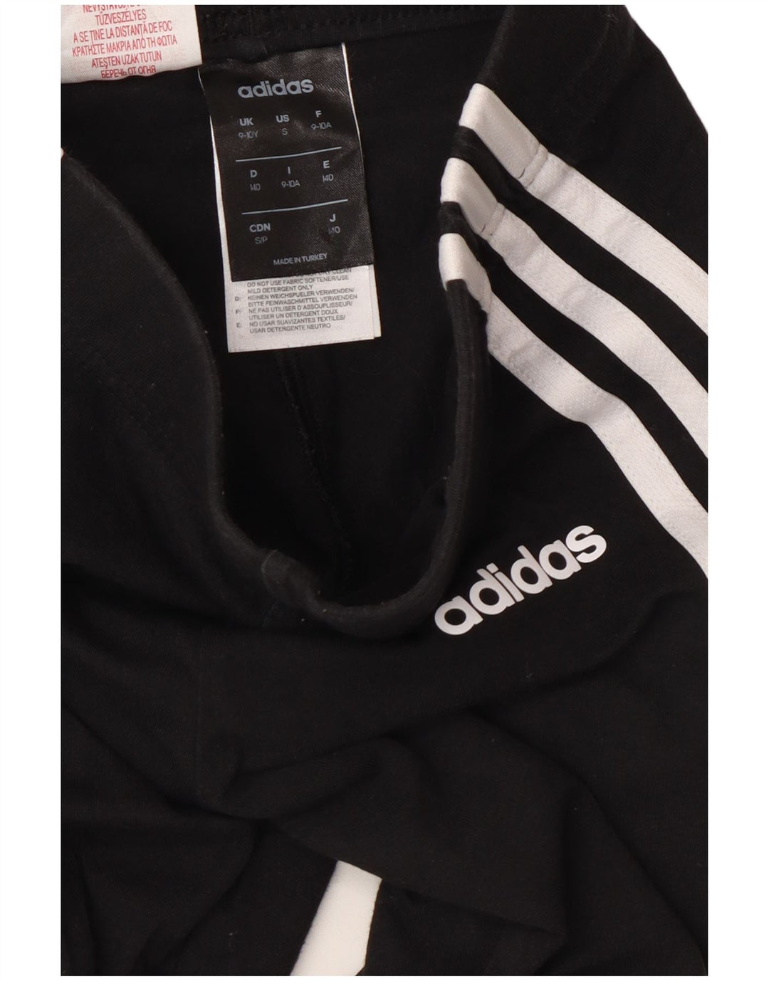 Leggings pentru fete ADIDAS 9-10 ani bumbac negru