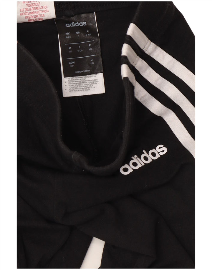 Leggings pentru fete ADIDAS 9-10 ani bumbac negru