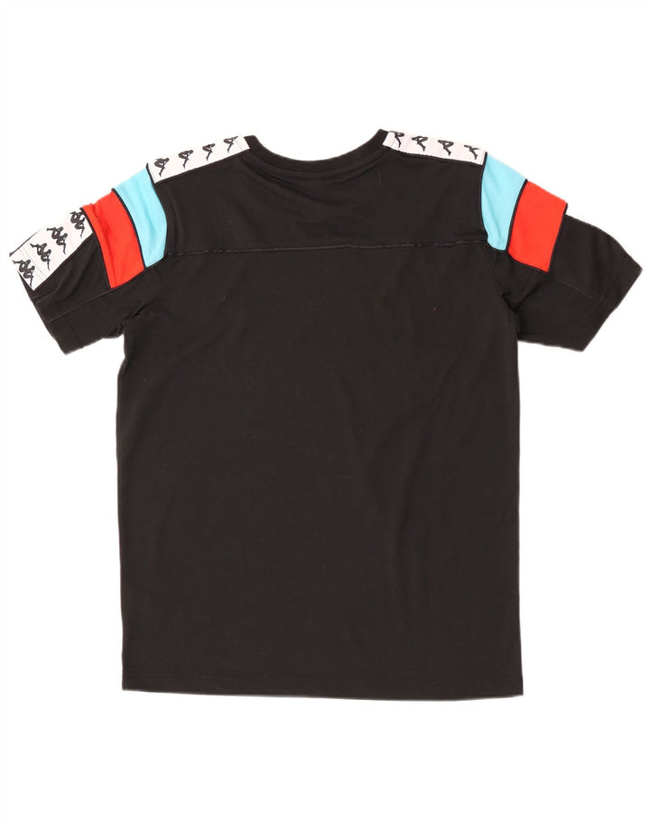 Tricou grafic pentru bărbați Kappa Top mediu negru din bumbac color bloc
