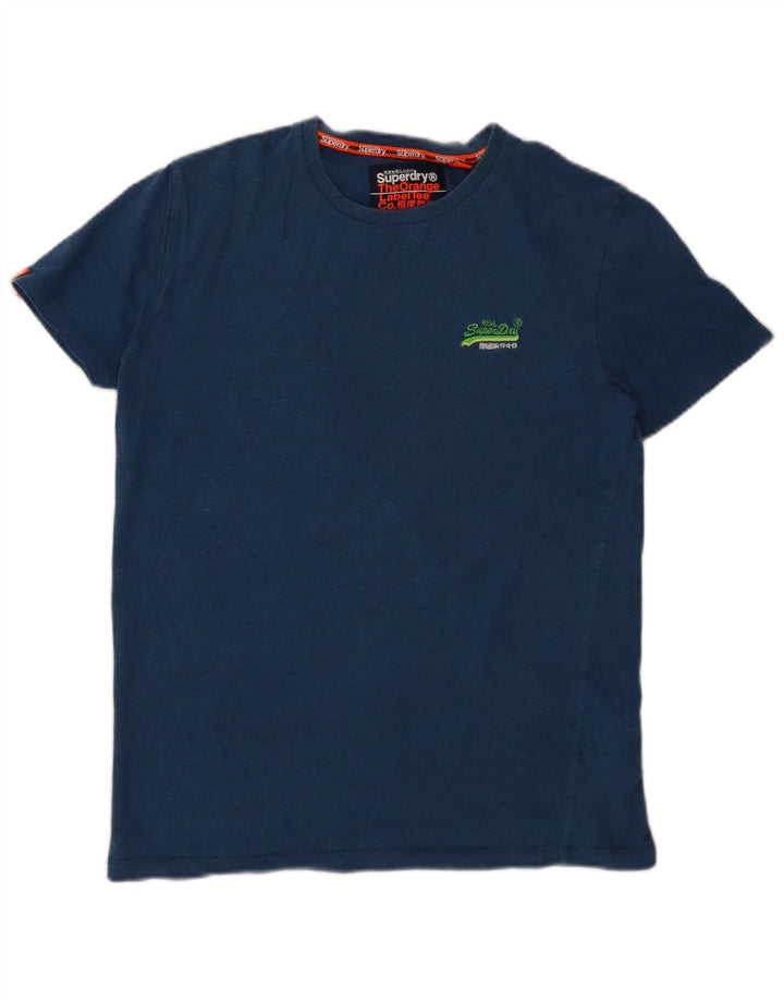 Tricou Superdry pentru bărbați Top mediu din bumbac bleumarin
