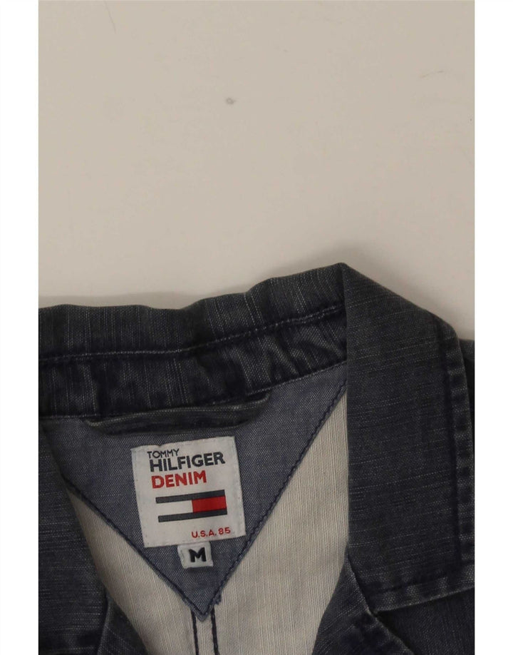 Jachetă Tommy Hilfiger pentru femei, din denim, cu 3 nasturi, UK 12 Medium Bleumarin