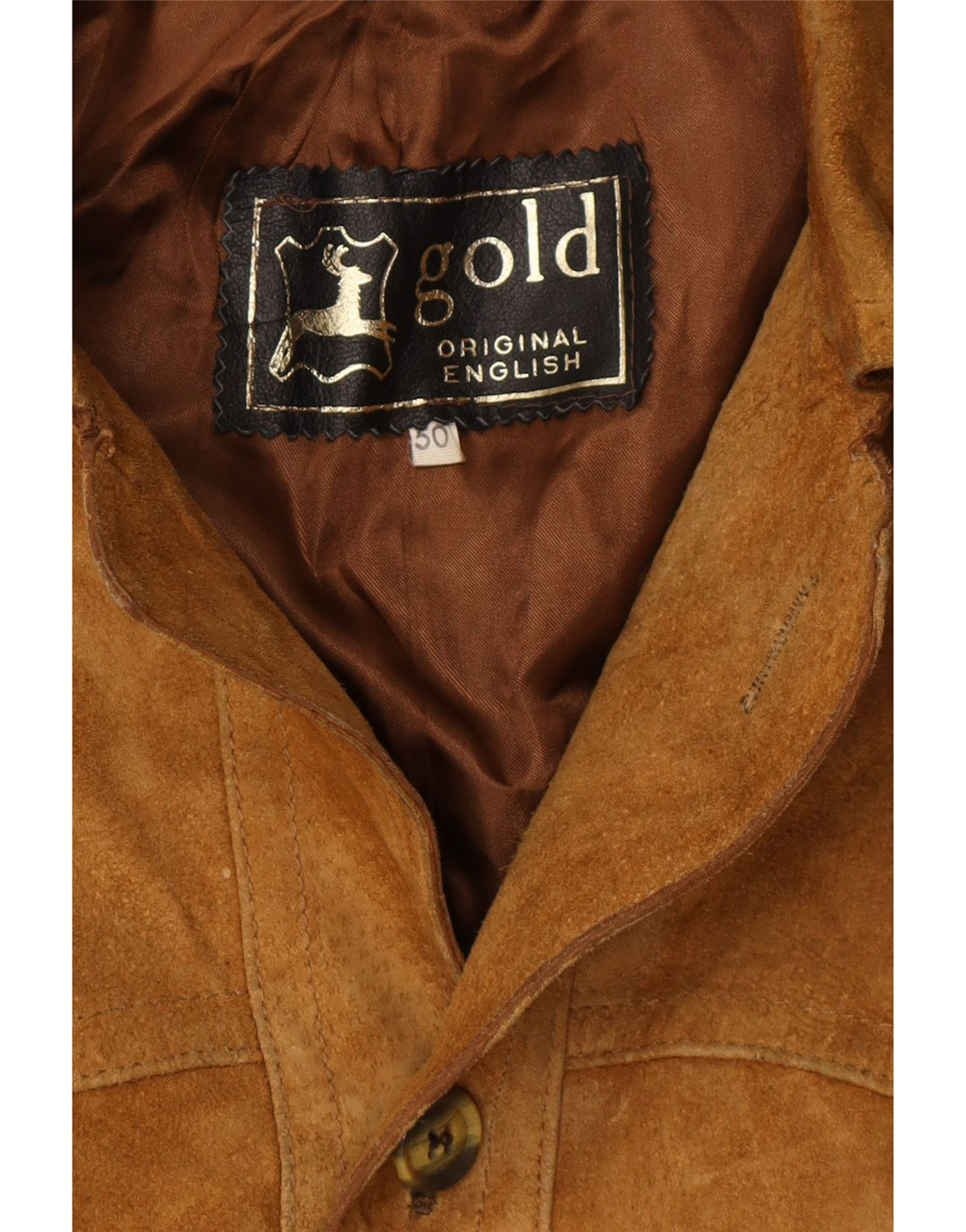 Jacheta de piele intoarsa pentru barbati vintage IT 50 Medium Beige Piele