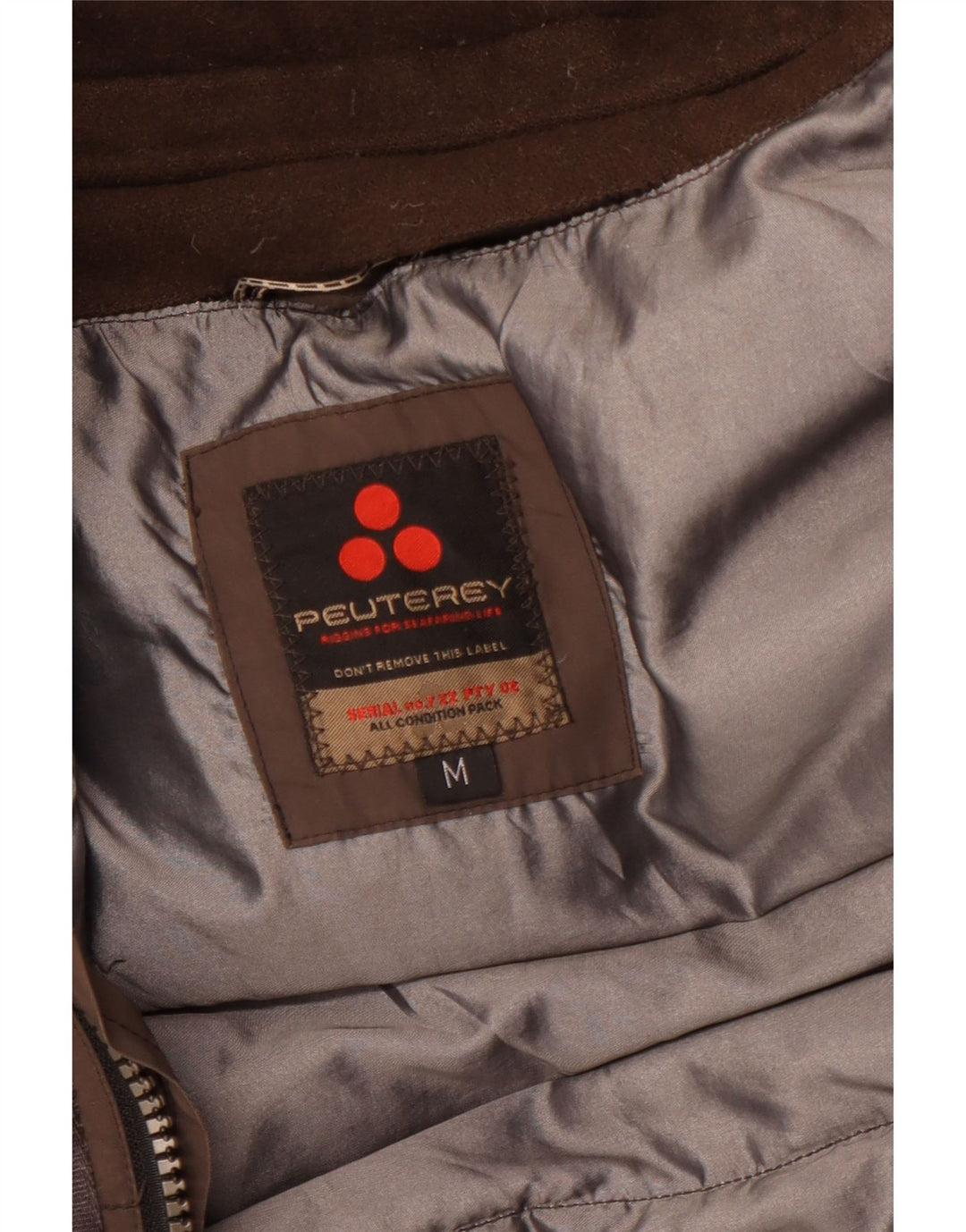 PEUTEREY Jachetă căptușită cu glugă pentru bărbați UK 38 Bumbac maro mediu