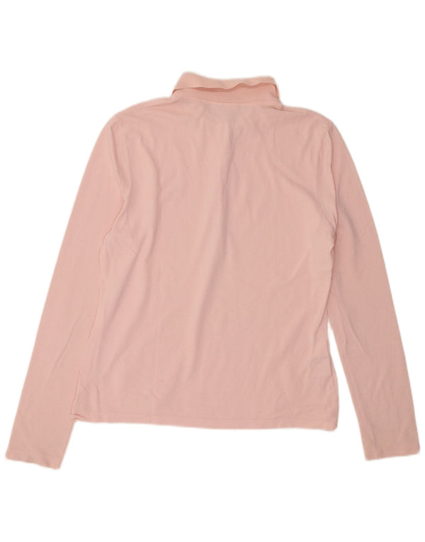 Tricou polo LACOSTE pentru femei, slim fit, cu maneca lunga, marimea 44, bumbac roz mare