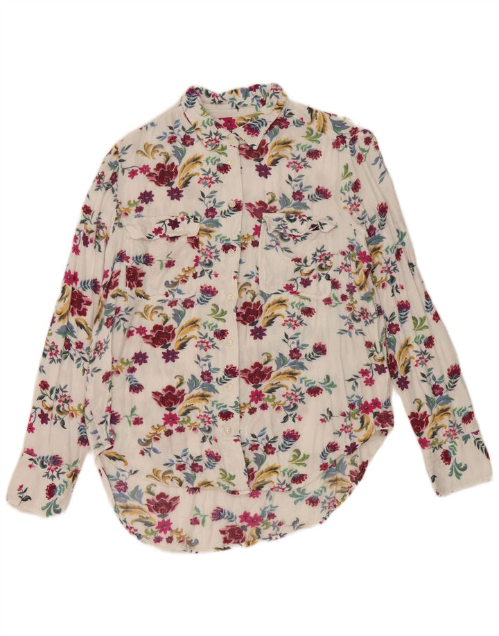 Cămașă pentru femei Marks & Spencer UK 12 Medium White Floral Viscose