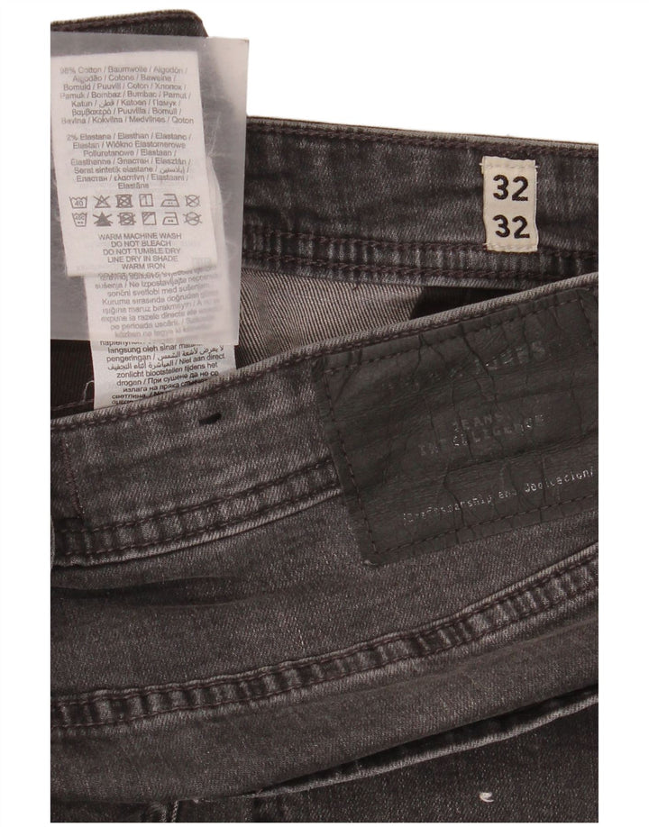 Blugi Jack & Jones GLENN Slim pentru bărbați W32 L32 bumbac gri