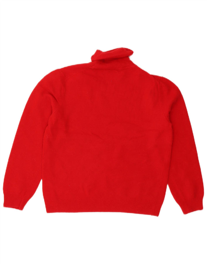 Pulover pentru femei Benetton cu gât rulat, roșu mic, UK 10