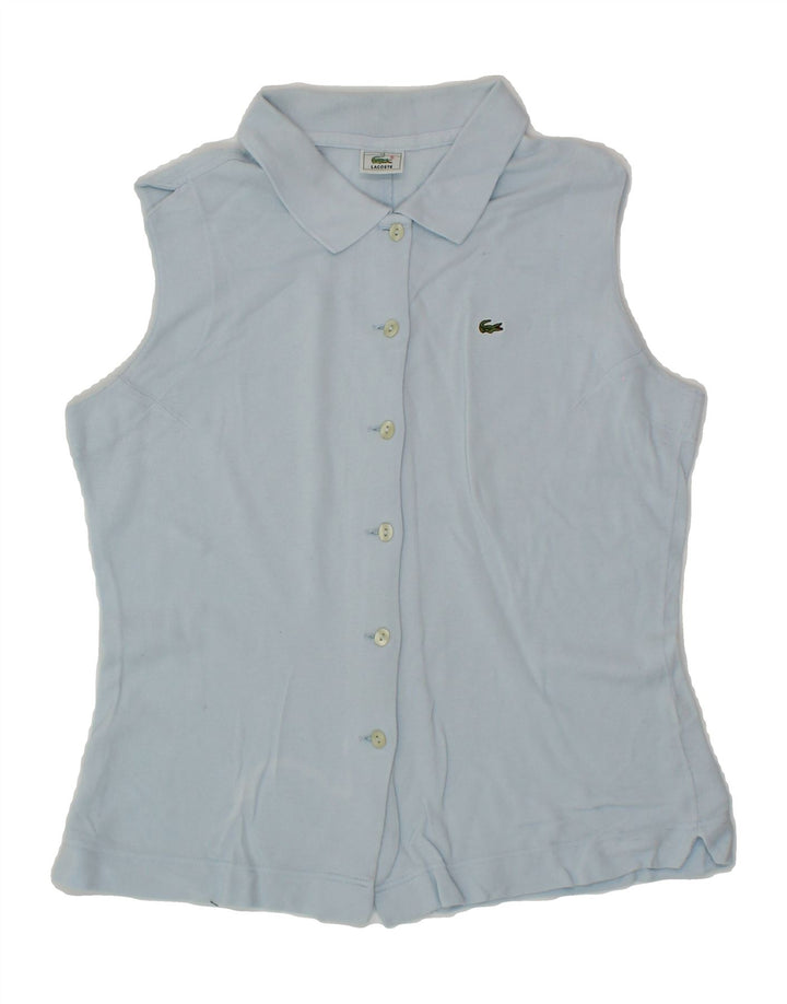 LACOSTE Womens Sleeveless Shirt Blouse Size 42 Large Blue Cotton Vintage Lacoste and Second-Hand Lacoste from Messina Hembry 
