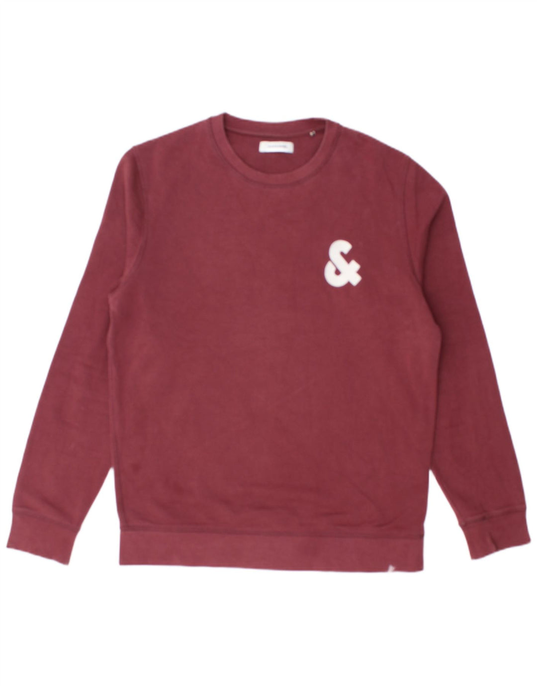 JACK & JONES Hanorac grafic pentru bărbați Pulover mediu din bumbac burgundă