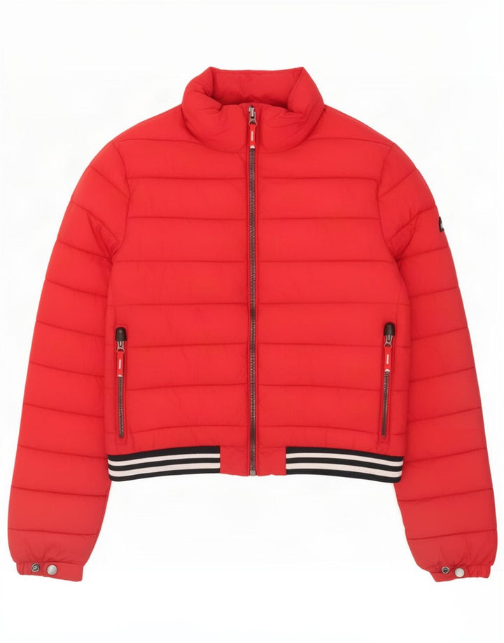 Superdry Jachetă căptușită pentru femei UK 14 Large Red Poliester