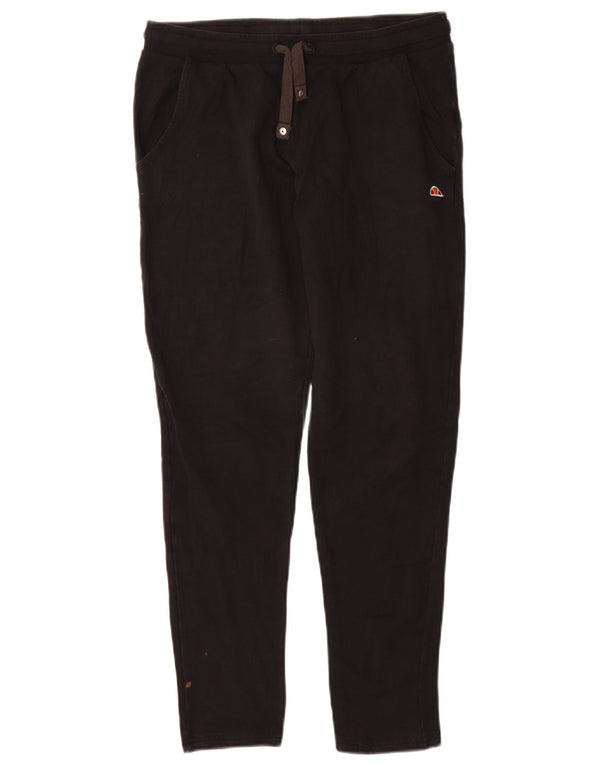ELLESSE Womens Tracksuit Trousers UK 14 Large  Black Cotton