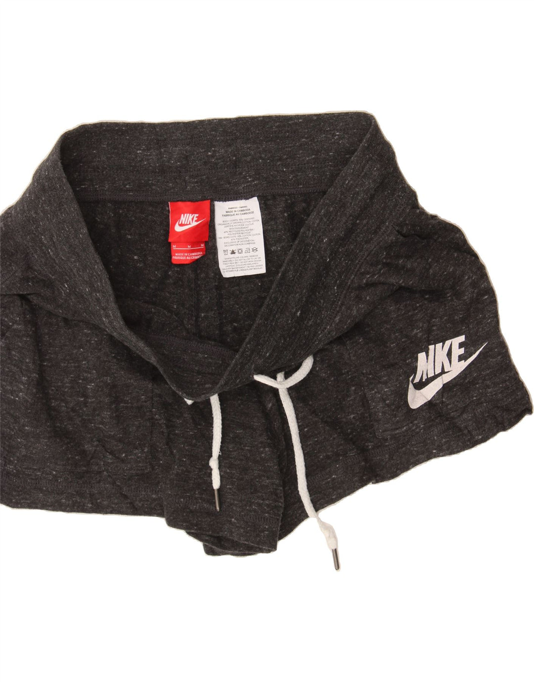 NIKE Womens Sport Shorts UK 12 Medium Grey Flecked Polyester Vintage Nike and Second-Hand Nike from Messina Hembry 
