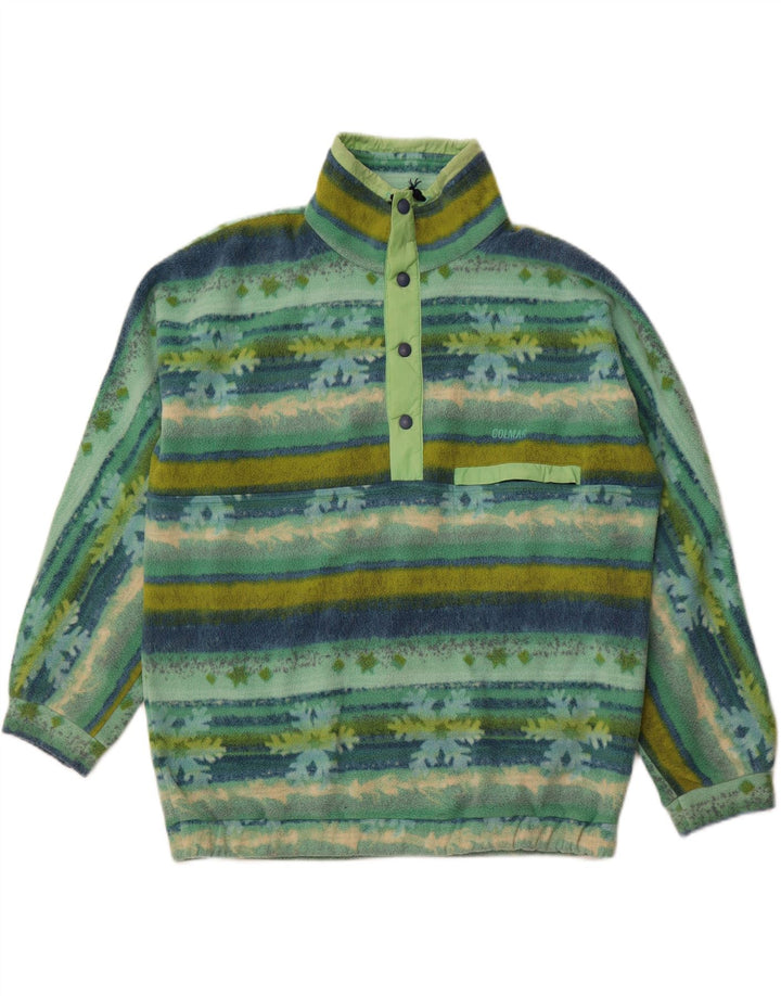 Pulover pentru bărbați COLMAR, cu gât cu nasturi, fleece XL, verde Fair Isle
