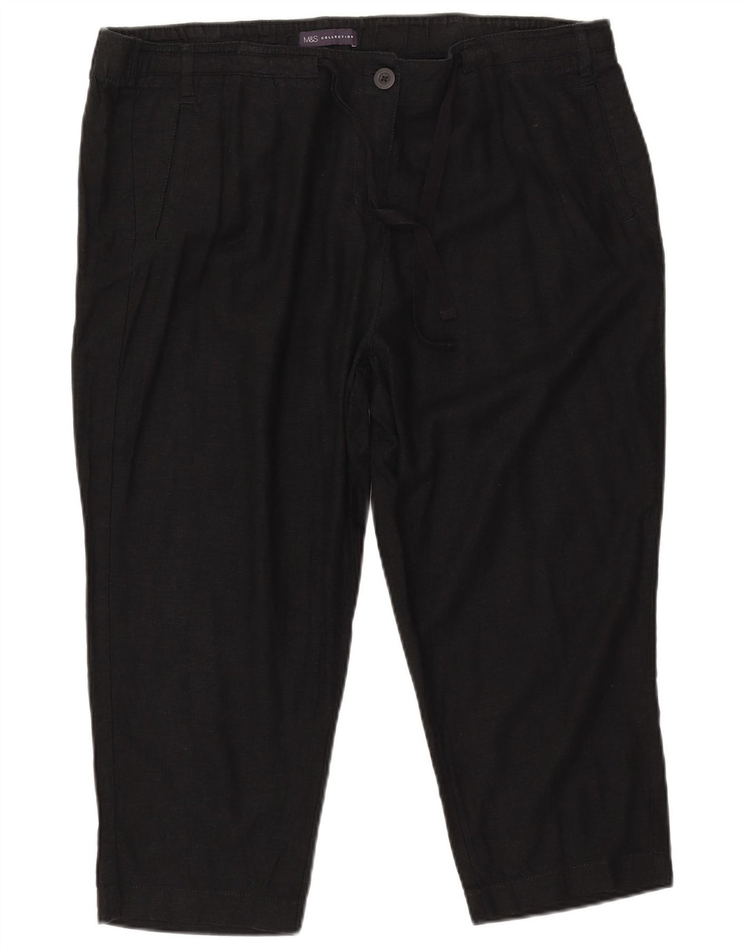 Pantaloni Capri subțiri pentru femei Marks & Spencer UK 20 2XL W40 L22 in negru