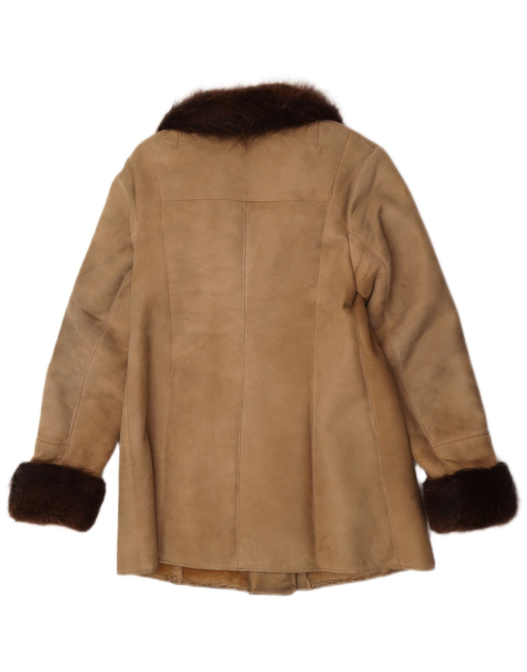 Palton vintage pentru femei din shearling UK 10 mic bej