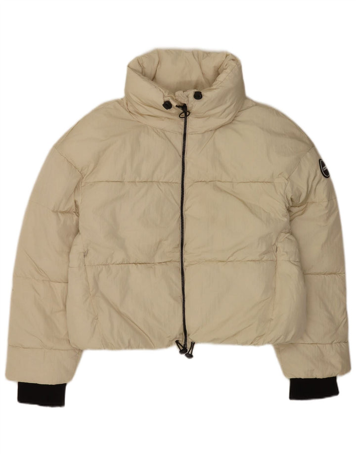 Jachetă căptușită supradimensionată pentru femei Zara UK 14 Medium Bej Nylon