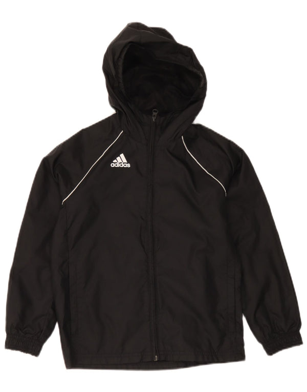 Jachetă de ploaie cu glugă Adidas pentru băieți 7-8 ani poliester negru