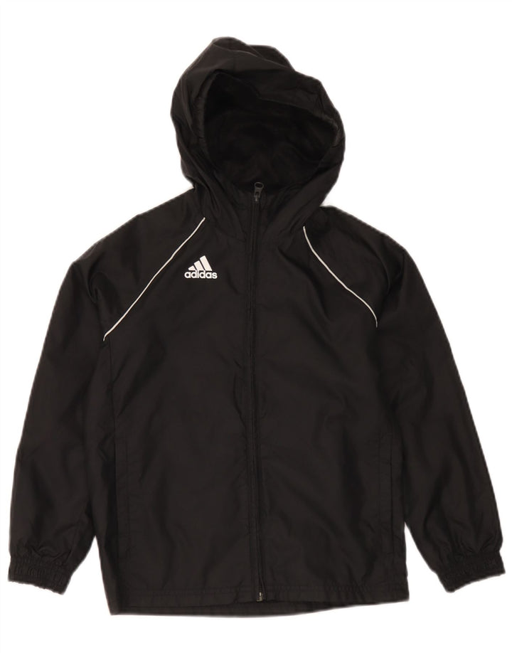 Jachetă de ploaie cu glugă Adidas pentru băieți 7-8 ani poliester negru