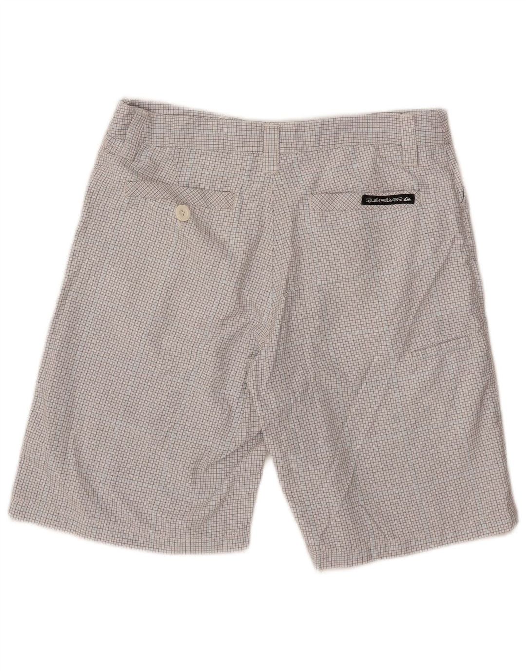 Pantaloni scurți cargo Quiksilver pentru bărbați W32, poliester cu carouri albe mari